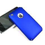 iPhone 3G 3GS ケース　シンプル　やわらかいプラスチックケース　ブルー　液晶保護フィルム付　送料無料