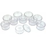 10 Round Bead Jars Clear Beading Storage Organizer 1