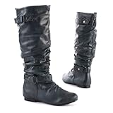 Damen Schuhe, STIEFEL, Boots, X84-2, Synthetik in hochwertiger Leder Optik , Blau, Gr. 40