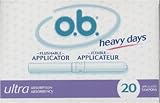 O.B. Heavy Days Flushable Applicator Ultra Absorbency 20 Tampons