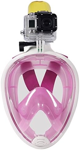 DRIFT Direct Full Dry Snorkel Mask for Gopro Xiaomi Yi Camera Diving Set (Pink, L/XL)