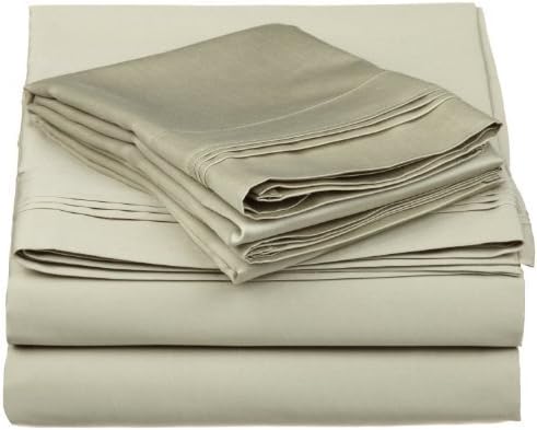 650 Thread Count Egyptian Cotton Solid Sheet Set Color: Sage, Size: King by Simple Luxury
