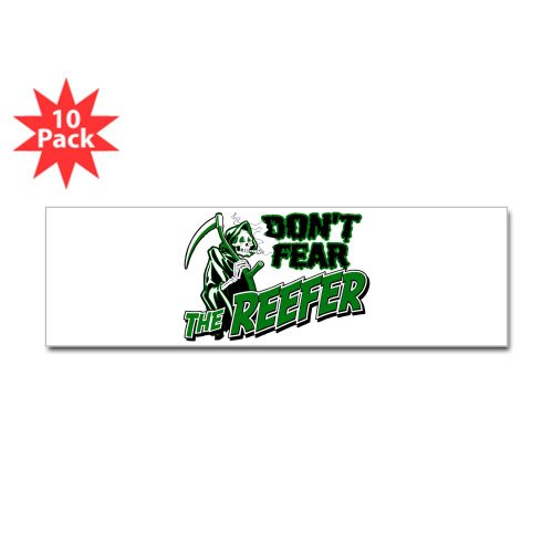 Bumper Sticker (10 Pack) Marijuana Don't Fear The Reefer Grim Reaper