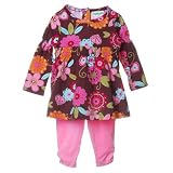 Newborn Infant Baby Girls Clothes BROWN PINK Outfit Set FLAPDOODLES 9M-24M