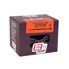 Grip-Rite 212CDWS5 2-1/2-Inch 8 Coarse Thread Drywall Screw with Bugle Head, 5 Pounds