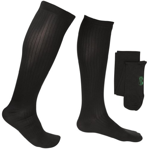 EvoNation Men's Travel USA Made Graduated Compression Socks 8-15 mmHg Mild Pressure Medical Quality Knee High Orthopedic Support Stockings Hose - Best Comfort Fit, Circulation (XL, Black)
