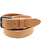 USA Made 1 3/8 Natural Tan Harness Leather Belt Burnished Natural Edge