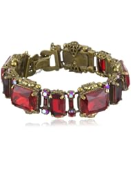 Sorrelli "Ruby Cocktail" Elegant Bold Red and Gold Cut Crystal Bracelet