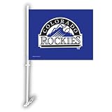 BSS - Colorado Rockies MLB Car Flag W/Wall Brackett