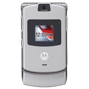 Motorola RAZR V3 Unlocked Phone with Camera and Video Player–International Version with No Warranty (Silver)
