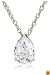 Platinum Overlay Sterling Silver 10x7mm Teardrop Cubic Zirconia Pendant