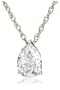 Platinum Plated Sterling Silver 10 x 7mm Teardrop Cubic Zirconia Pendant