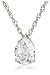 Platinum Overlay Sterling Silver 10x7mm Teardrop Cubic Zirconia Pendant