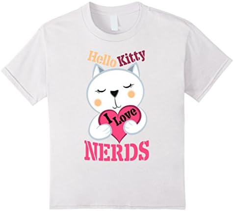 Kids Hello Kitty I Love Nerds T-Shirt 8 White