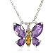 Sterling Silver Amethyst and Citrine Butterfly title=