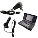 Skque Nintendo DS Lite Car Charger + Wall Charger + Black Silicone Skin Case Cover Bundle Kit Set
