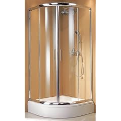 Schulte D645706 41 500 Runddusche II Kristall Trend, 6-mm-ESG Echtglas Klar hell inklusive Fixil, chromoptik