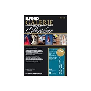 Ilford 2002386 8.5 X 11 Inches GALERIE Prestige Gold Cotton Smooth, 25 Sheet Pack (Black)