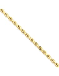 2.75mm, 14 Karat Yellow Gold, Diamond-Cut Rope Chain - 8 inch