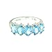 Sterling Silver Ladies 5 Stone Blue Topaz Ring Size T Finger Sizes L To Z Available