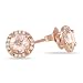 10k Rose Gold Morganite and Diamond Ear-Pin Earrings (0.07 cttw, G-H Color I2-I3 Clarity)