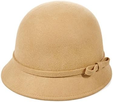 Fire Loli Women Vintage Wool Round Cloche Cap Khaki, OneSize
