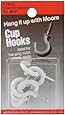 Moore Vinyl Coated 1-Inch Cup Hooks, 6 Pieces, White