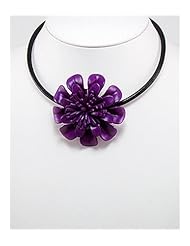 Purple Flower Cotton Necklace
