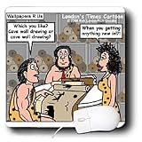 Londons Times Funny Society Cartoons - Early Cave Decorating - Mouse Pads