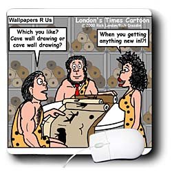 Londons Times Funny Society Cartoons - Early Cave Decorating - Mouse Pads