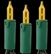 Set of 100 Gold Mini Opaque Christmas Lights - Green Wire