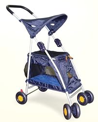 Kyjen Outward Hound Walk 'n Roll Pet Stroller, Navy Blue
