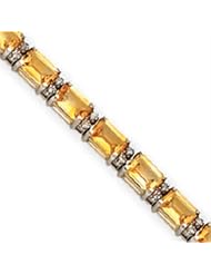 14k Gold White Gold Citrine & Diamond Bracel