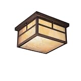 Kichler Lighting 9825CV La Mesa 2-Light Incandescent Outdoor Ceiling Flush Mount, Canyon View with Honey Opalescent Glass