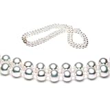 Double Strand 17-18 Inch 6.5-7mm White Freshwater Cultured Pearl Necklace