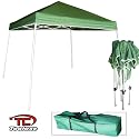 Green - Light Duty 'Instant' Foldable Portable Canopy 10' x 10' Tent - Carrying Pouch Included