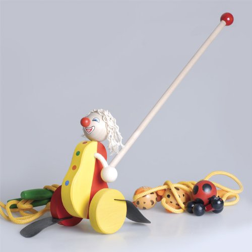 Wooden Push Toy - Clown
