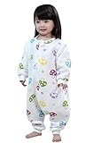 ベビー ロンパース 長袖 カバーオール 可愛い 長袖が取り外す可能 コットン スリーパー キノコ柄 カラー 90-100cm