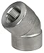 Elbow, 45 Deg, 1 1/4 In, Threaded, 316 SS