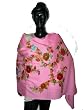 Pink Color Wraps and Shawls Stole with Embroidery on Wool From Kashmir 72 X 28 Inches Free Shipping