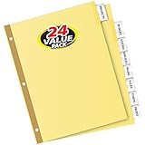 Avery WorkSaver Big Tab Buff Insertable Dividers, 8.5 x 11 Inches, 8 Tab, Clear Tab, Laser/InkJet, 24 Sets (11115)