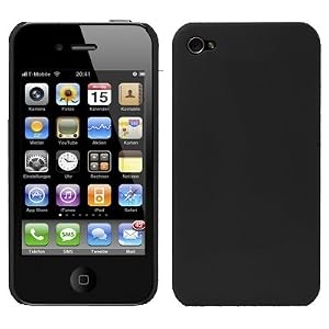 Ultra Slim BLACK RUBBERIZED HARD SKIN CASE FOR APPLE IPHONE 4 4G