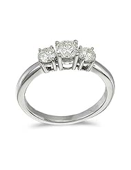 Birthstone Company 14k White Gold 0.75 Ct Three Stone Diamond Ring