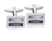 White & Dark Grey Cat's Eye Fashion Cufflinks 6528