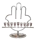 Hamsa Silvertone Chanukah Menorah