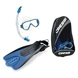 cressi Schnorchel Set (Brille, Schnorchel, Flossen) palau saf bag, blau hellblau, XS/S-35/38, CA142535