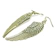 Goldtone Crystal Angel Wing Dangle Earrings Fashion Jewelry