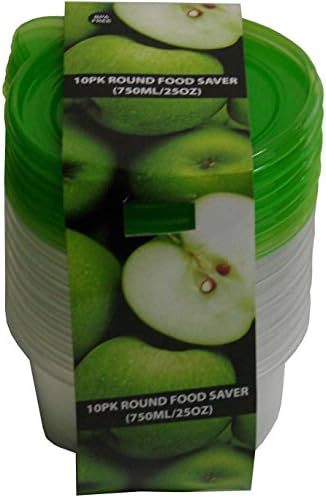VMI Housewares 20-Piece Reusable Food Storage, Round, 25-Ounce, Assorted