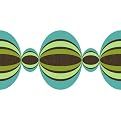 Peel & Stick Applique - Loopy Stripe Blue/Green (2 @ 6.5 x 192")
