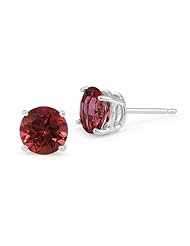 4mm Ruby Stud Earrings in Platinum Screw Back Posts